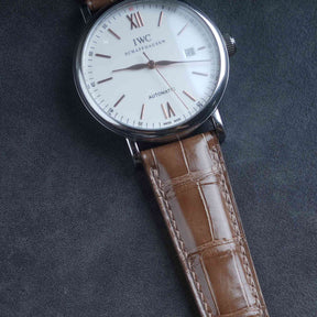 【Mississippi Alligator】Cappuccino Glossy Belly Prestige Strap - AB058