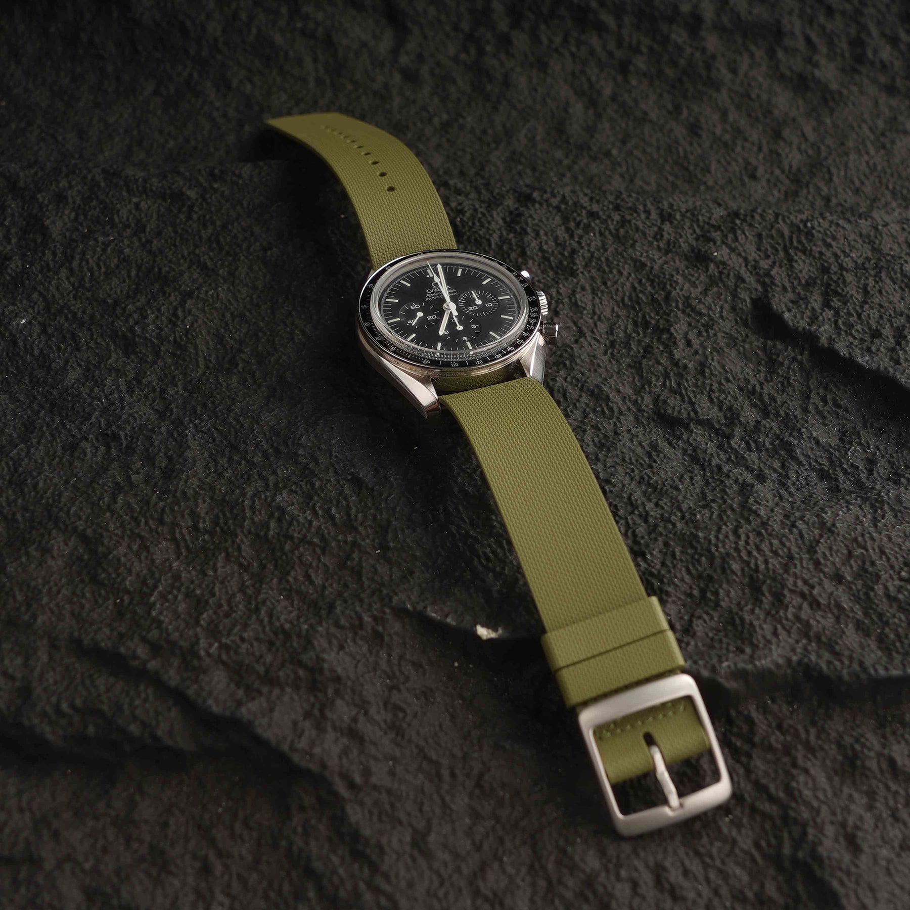 【NATO-FKM】Amry Green DAI-EL™ Textured Rubber Strap