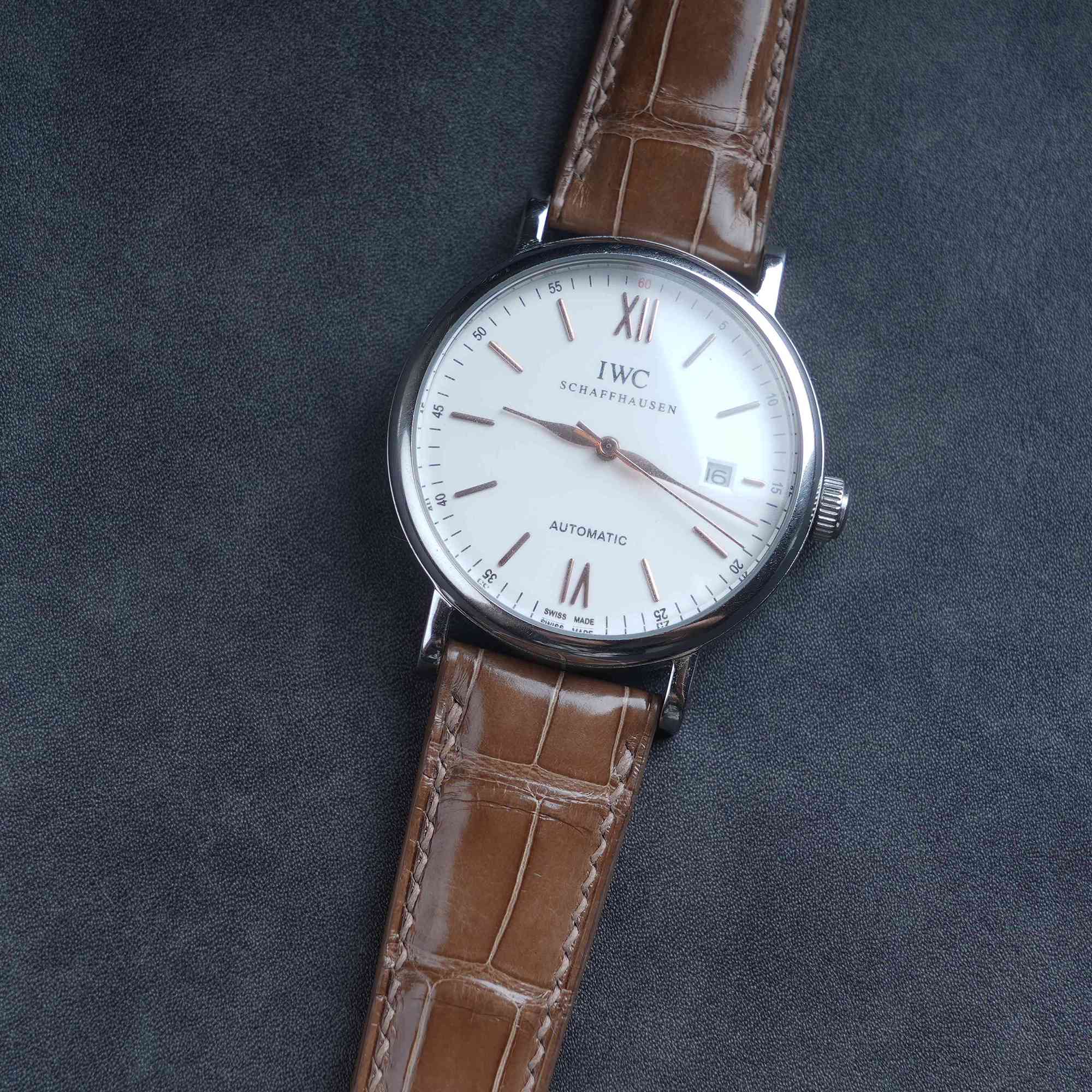 Mississippi Alligator】Cappuccino Glossy Belly Prestige Strap - AB058
