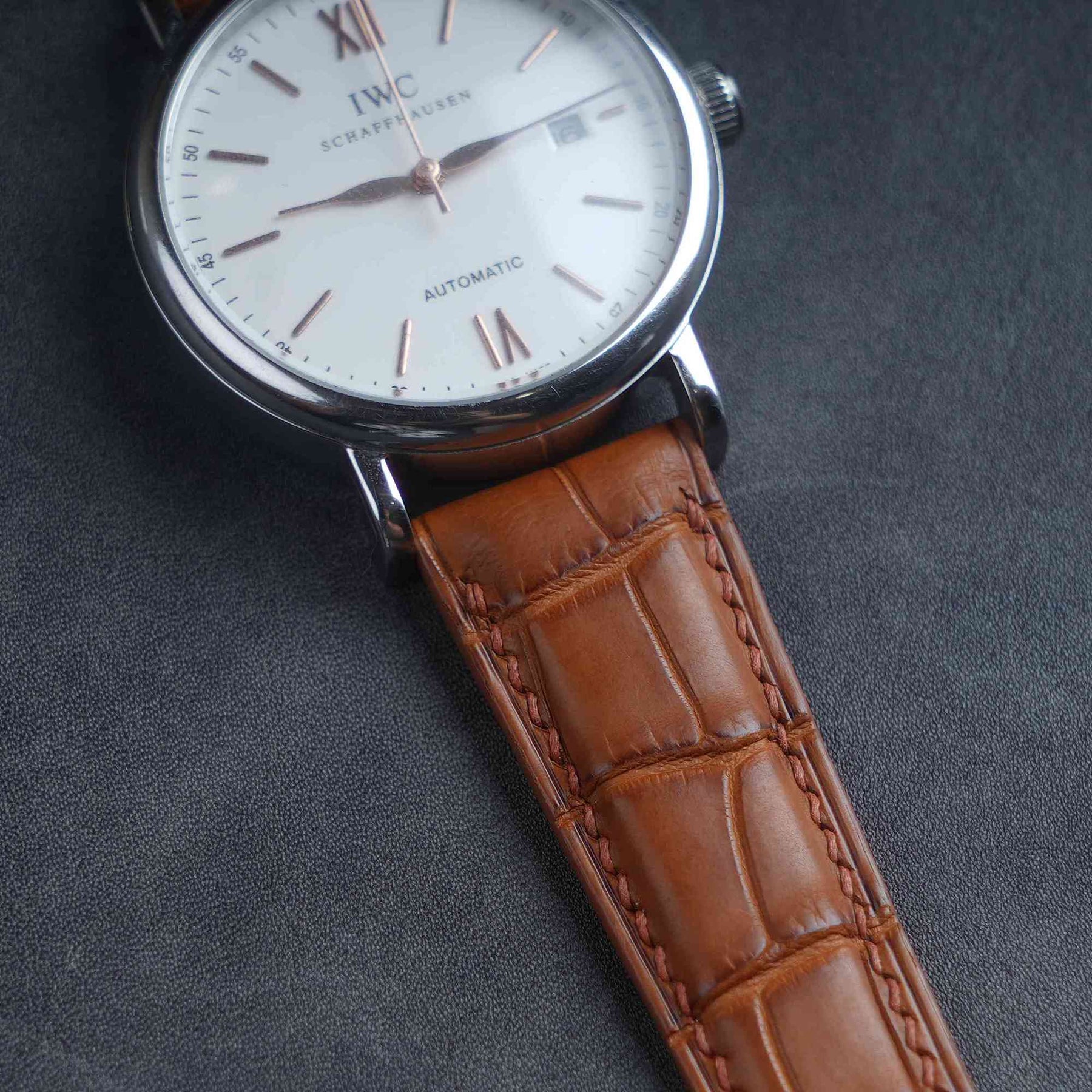 【Mississippi Alligator】Matte Golden Brown Belly Prestige Strap -  AB060