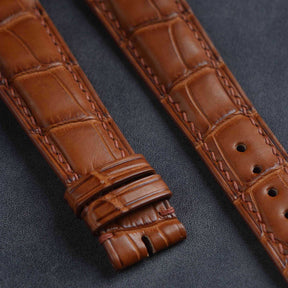 【Mississippi Alligator】Matte Golden Brown Belly Prestige Strap -  AB060