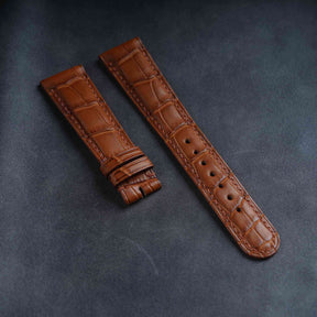 【Mississippi Alligator】Matte Golden Brown Belly Prestige Strap -  AB060