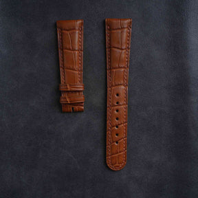 【Mississippi Alligator】Matte Golden Brown Belly Prestige Strap -  AB060