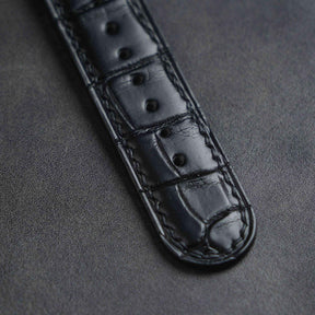 【Mississippi Alligator】Matte Black Belly Prestige Strap - AB001