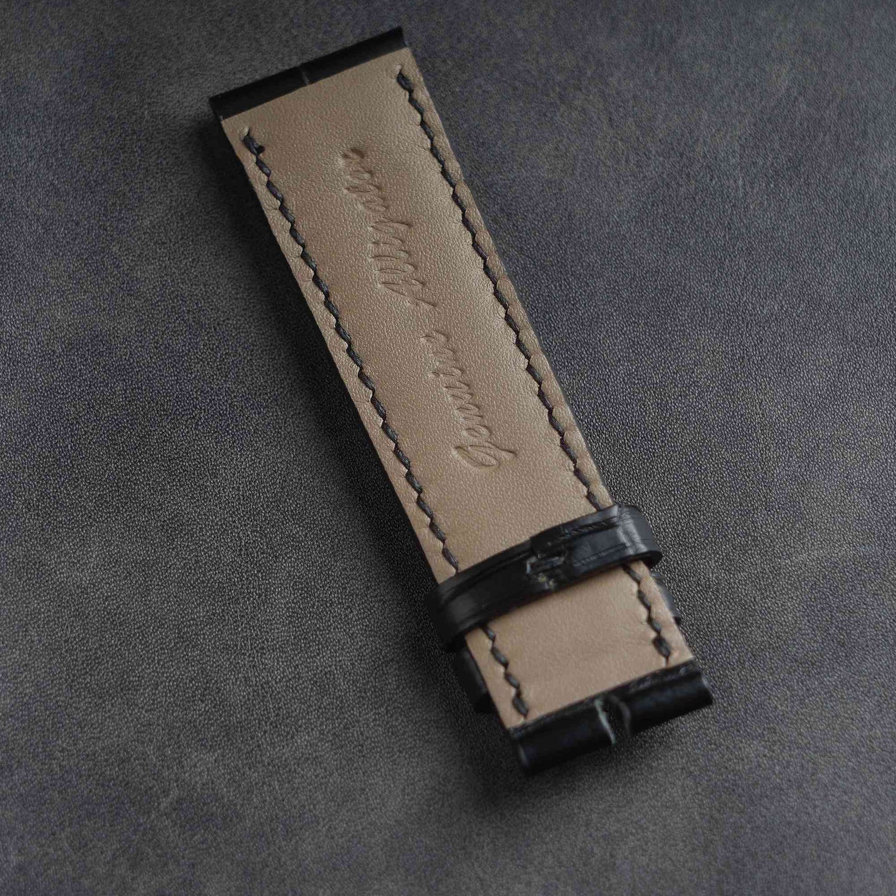 【Mississippi Alligator】Matte Black Belly Prestige Strap - AB001