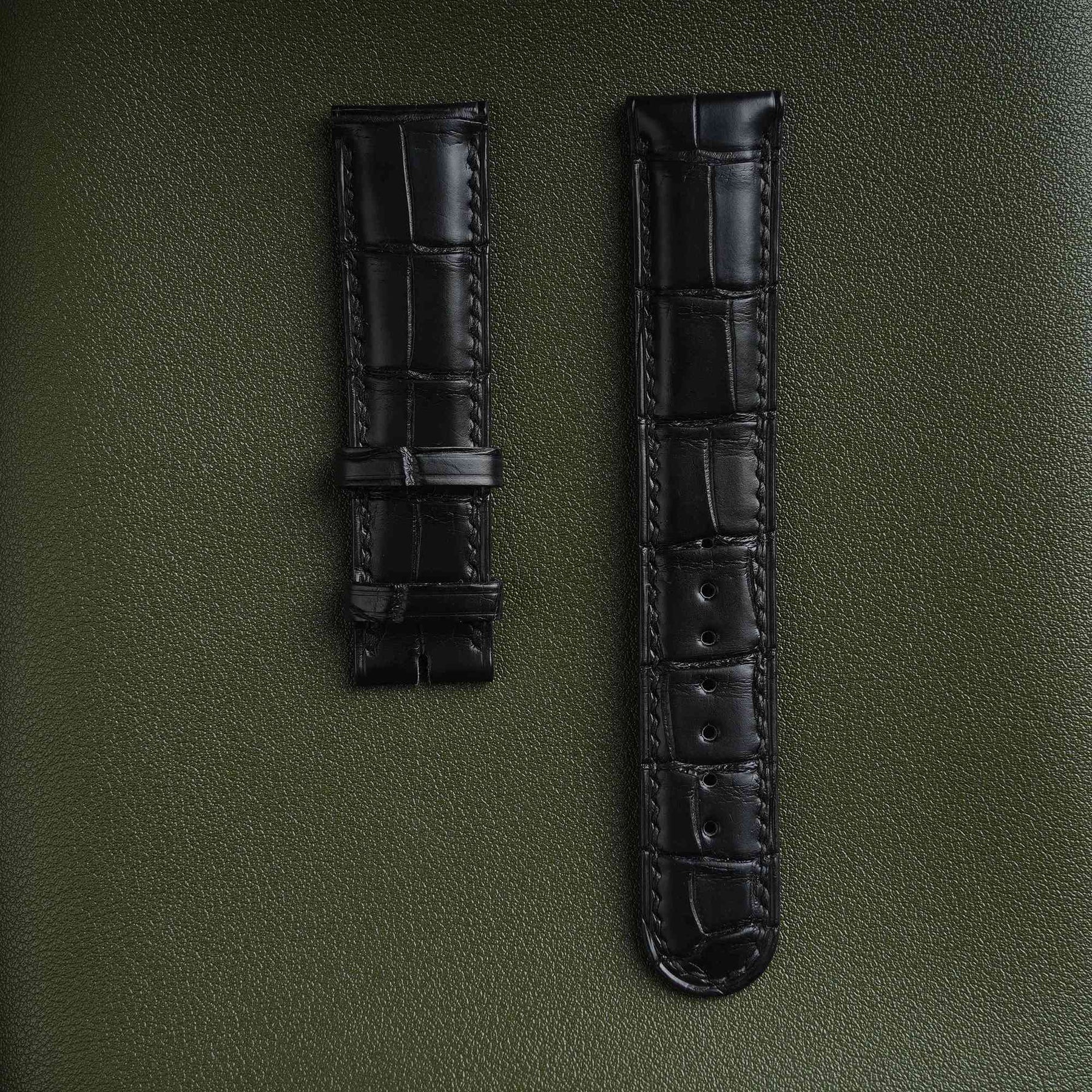 【Mississippi Alligator】Matte Black Belly Prestige Strap - AB001