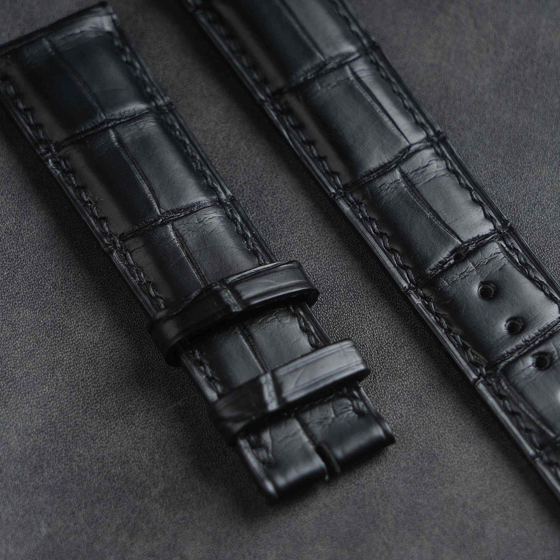 【Mississippi Alligator】Matte Black Belly Prestige Strap - AB001