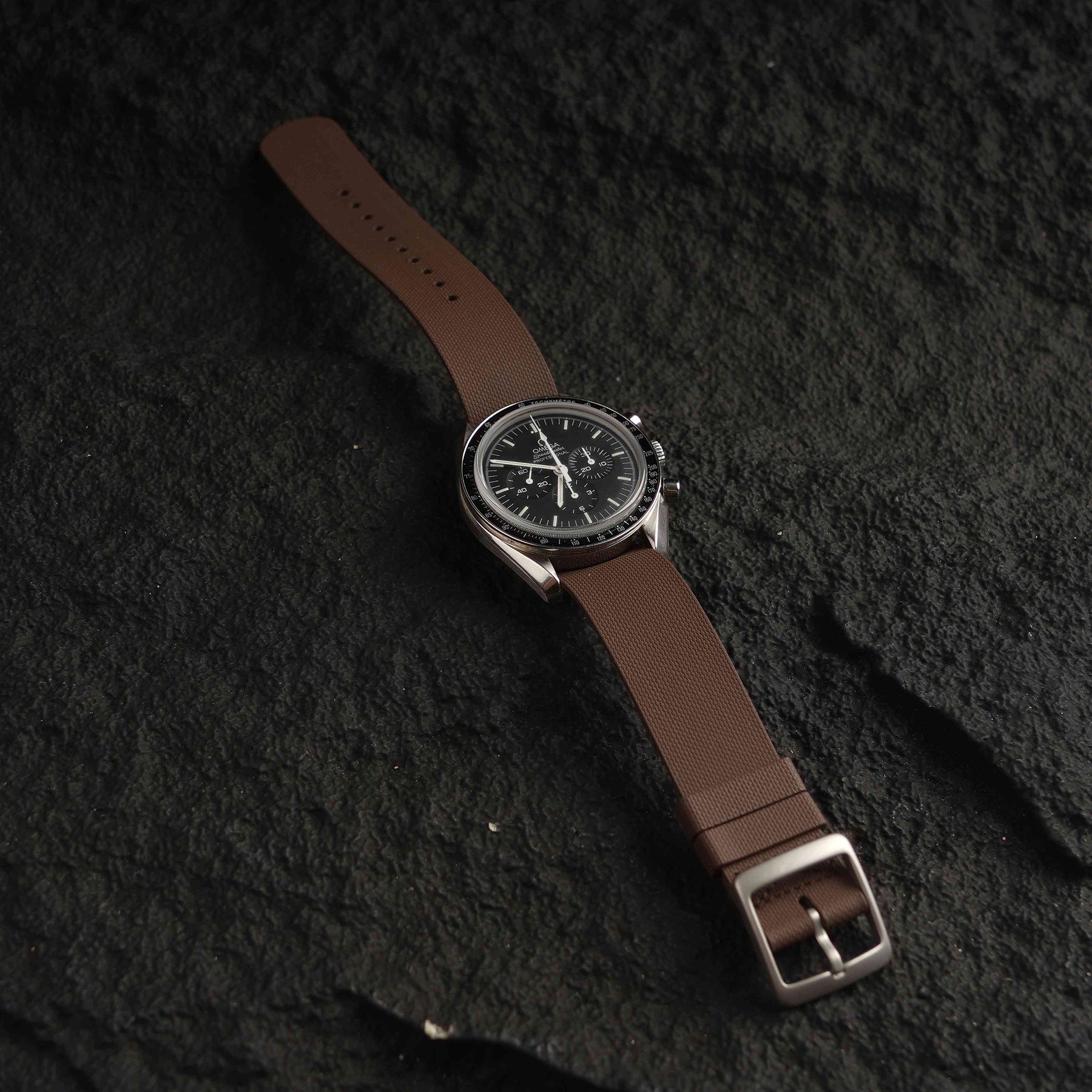【NATO-FKM】Coffee DAI-EL™ Textured Rubber Strap