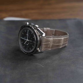 【Mississippi Alligator】Elephant Grey Glossy Belly Prestige Strap - AB057