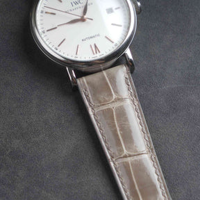 【Mississippi Alligator】Elephant Grey Glossy Belly Prestige Strap - AB057