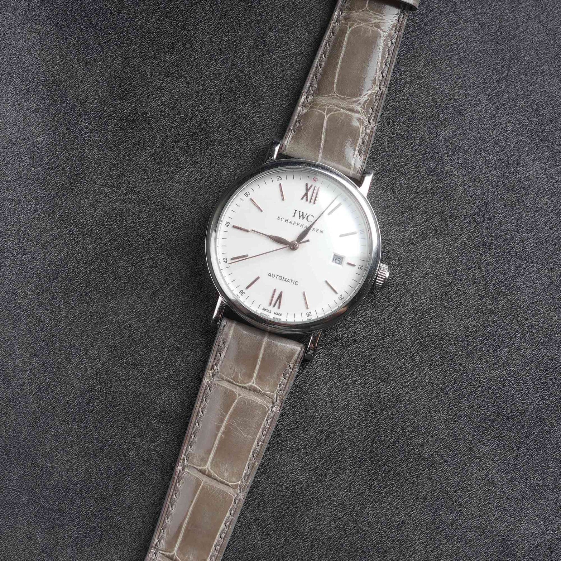 【Mississippi Alligator】Elephant Grey Glossy Belly Prestige Strap - AB057