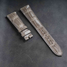 【Mississippi Alligator】Elephant Grey Glossy Belly Prestige Strap - AB057