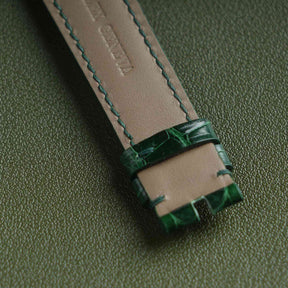 【Mississippi Alligator】Emerald Green Glossy Belly Prestige Strap - AB013