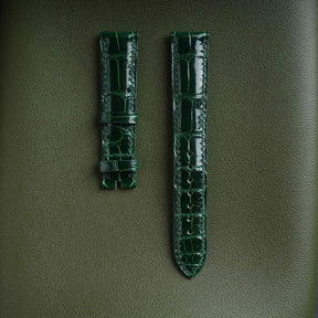 【Mississippi Alligator】Emerald Green Glossy Belly Prestige Strap - AB013