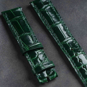 【Mississippi Alligator】Emerald Green Glossy Belly Prestige Strap - AB013