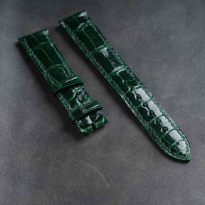 【Mississippi Alligator】Emerald Green Glossy Belly Prestige Strap - AB013