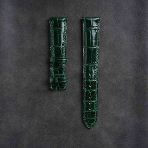 【Mississippi Alligator】Emerald Green Glossy Belly Prestige Strap - AB013
