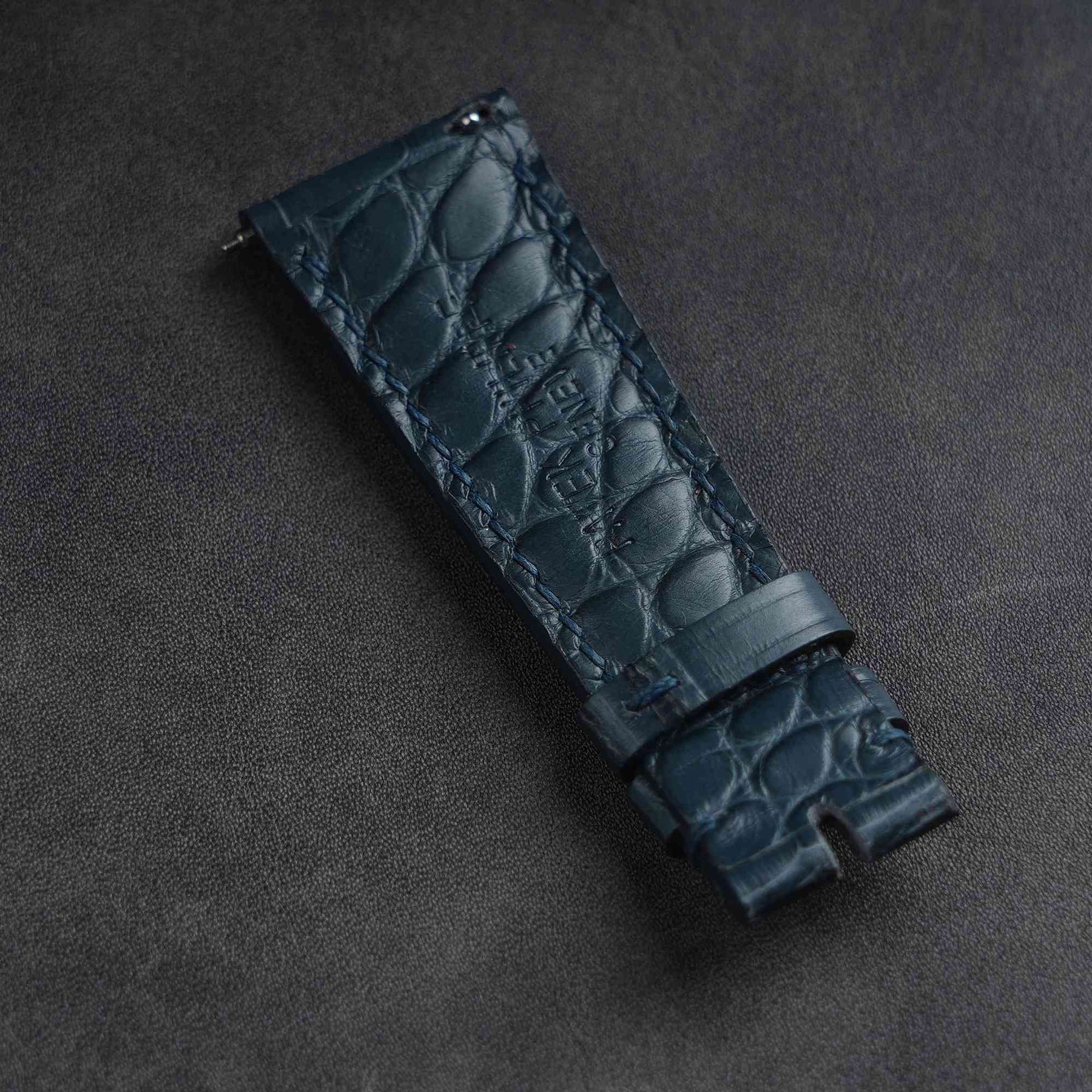 【Mississippi Alligator】Matte Slate Blue Belly Prestige Strap - AB056