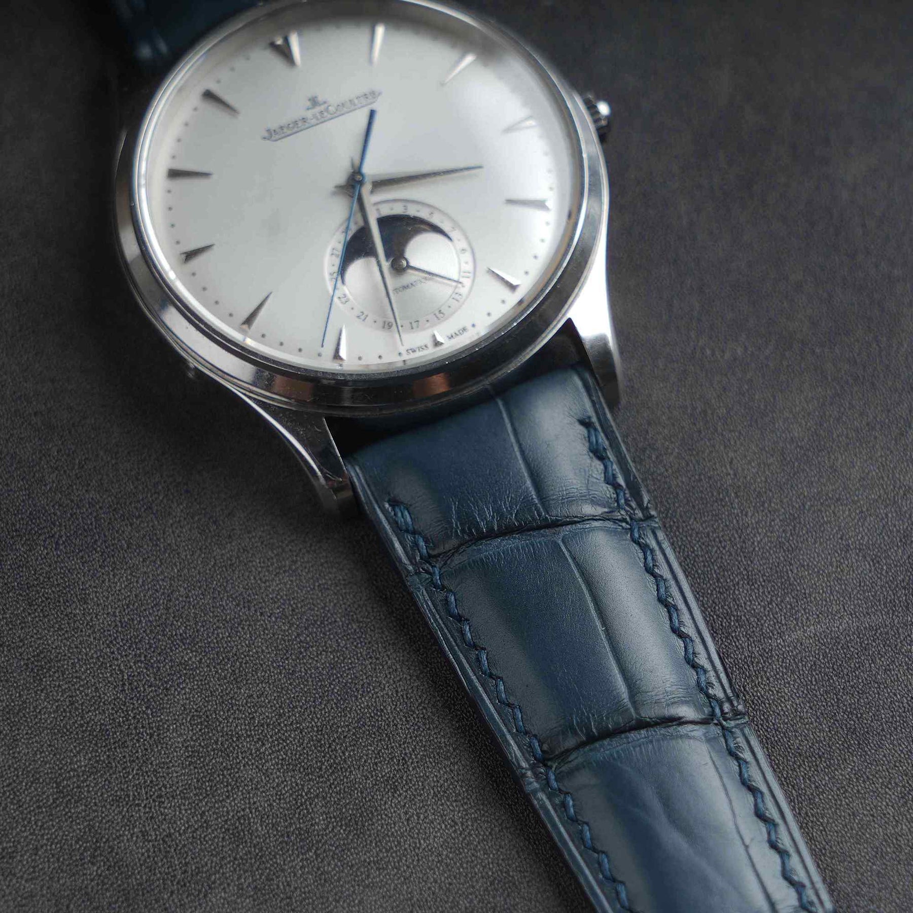 【Mississippi Alligator】Matte Slate Blue Belly Prestige Strap - AB056