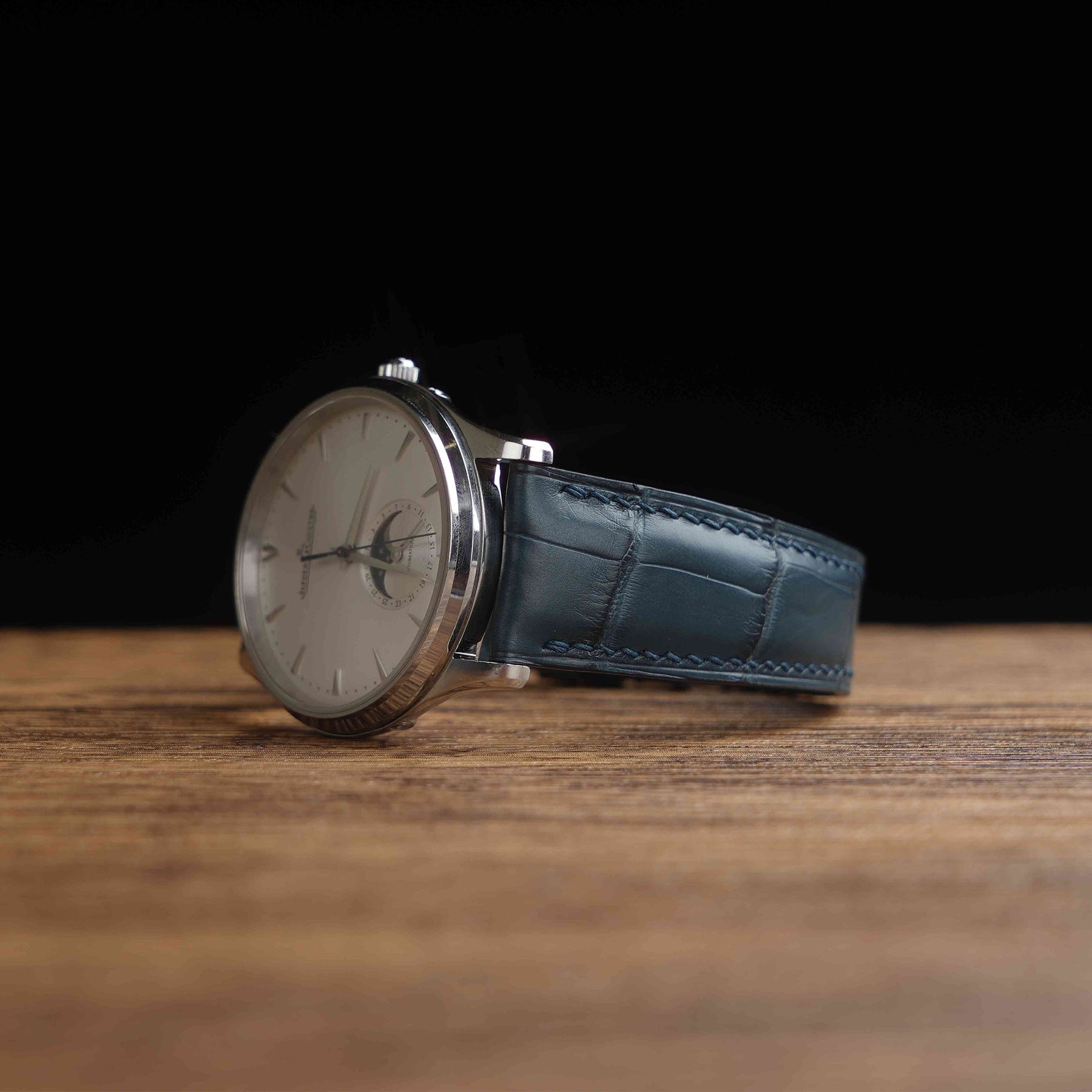 【Mississippi Alligator】Matte Slate Blue Belly Prestige Strap - AB056