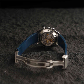 【GRID-FKM】Navy DAI-EL™ Checkered CTS Rubber Strap