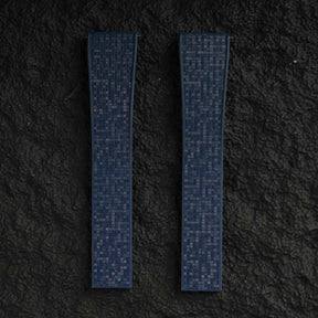 【GRID-FKM】Navy DAI-EL™ Checkered CTS Rubber Strap
