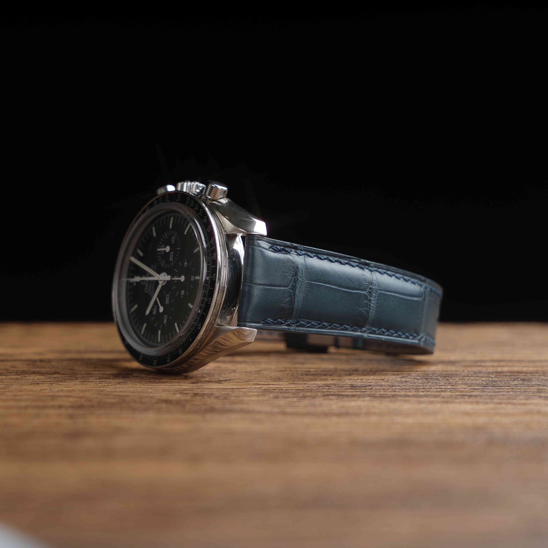 【Mississippi Alligator】Matte Slate Blue Belly Prestige Strap - AB056