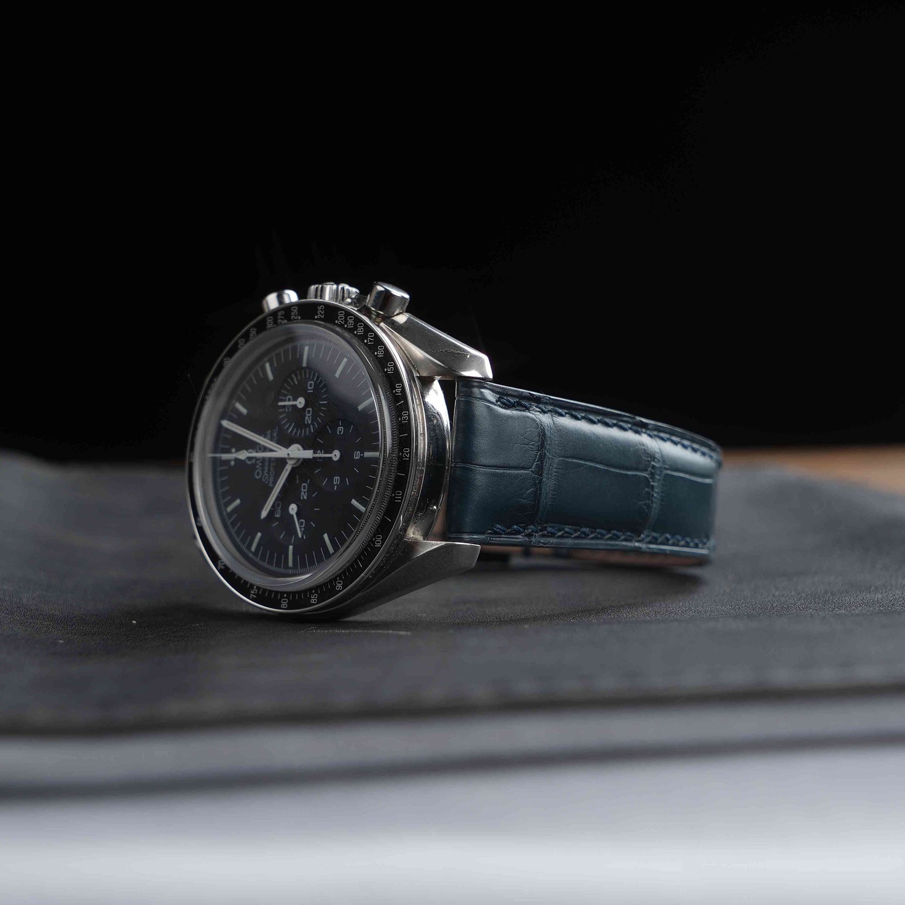 【Mississippi Alligator】Matte Slate Blue Belly Prestige Strap - AB056