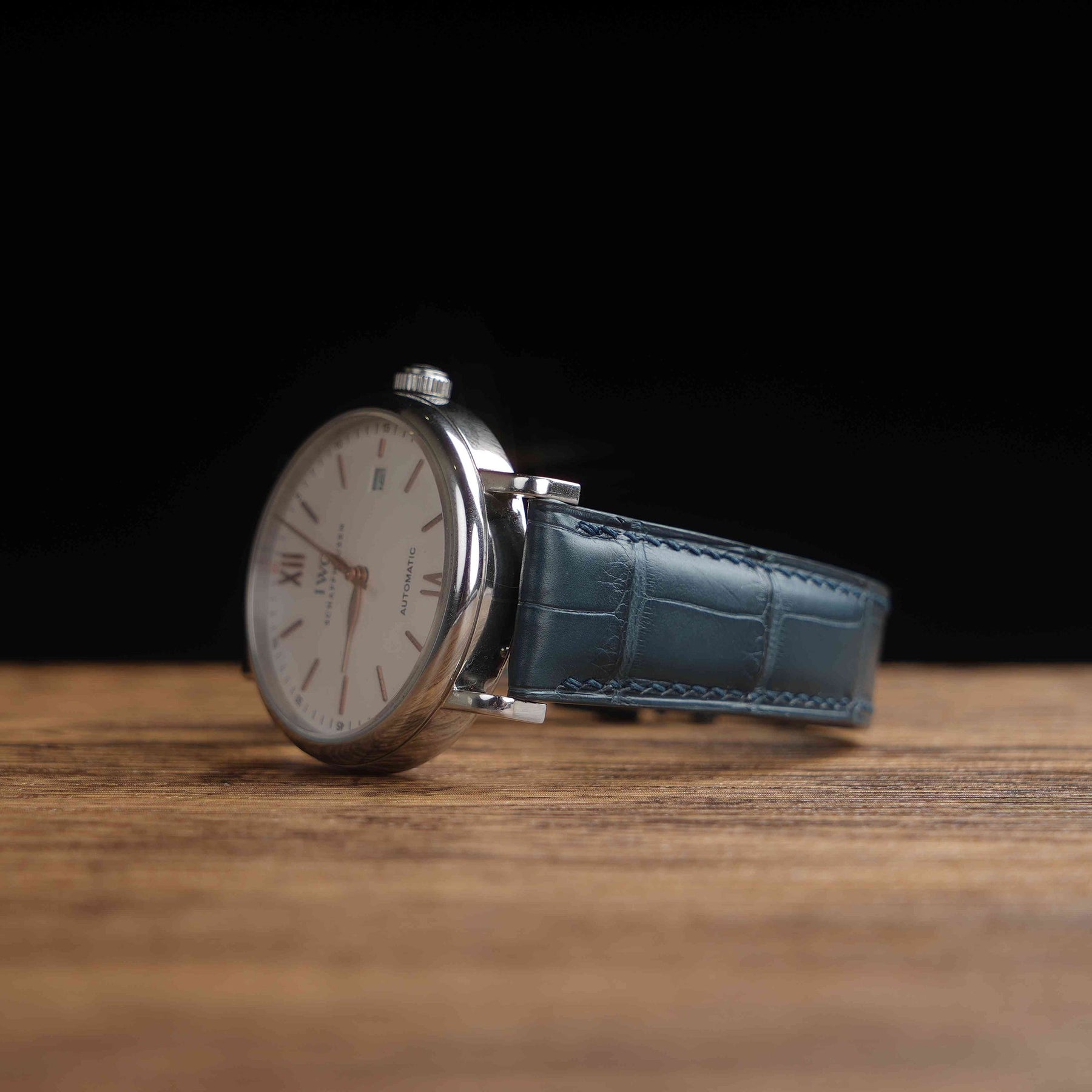 【Mississippi Alligator】Matte Slate Blue Belly Prestige Strap - AB056