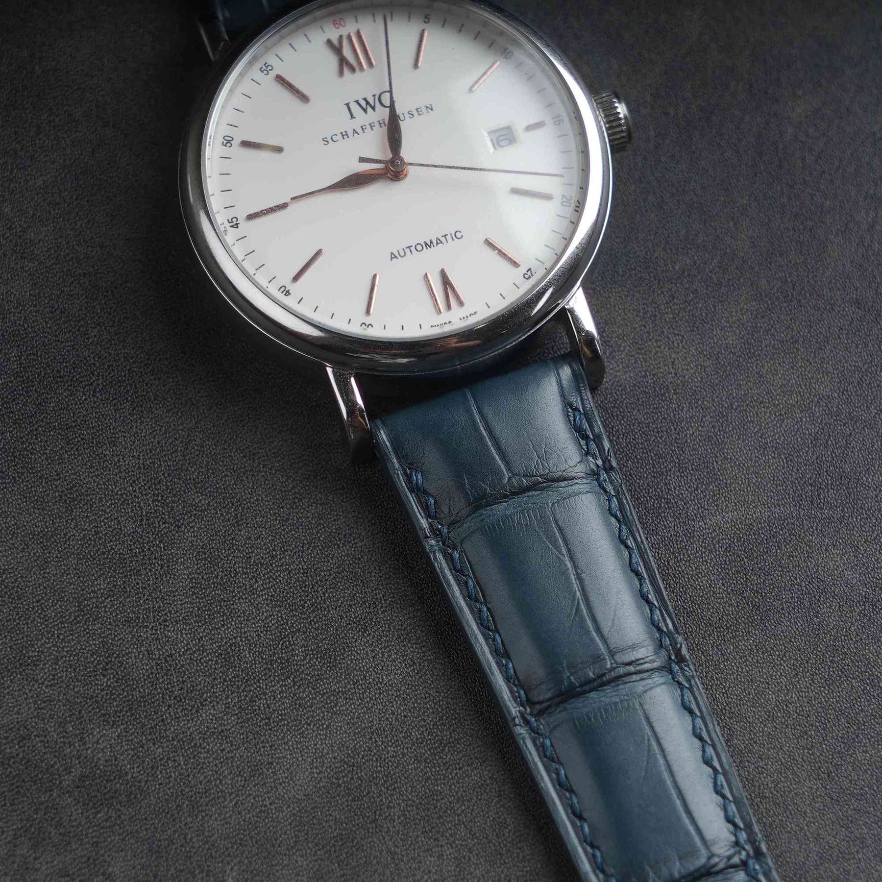 【Mississippi Alligator】Matte Slate Blue Belly Prestige Strap - AB056