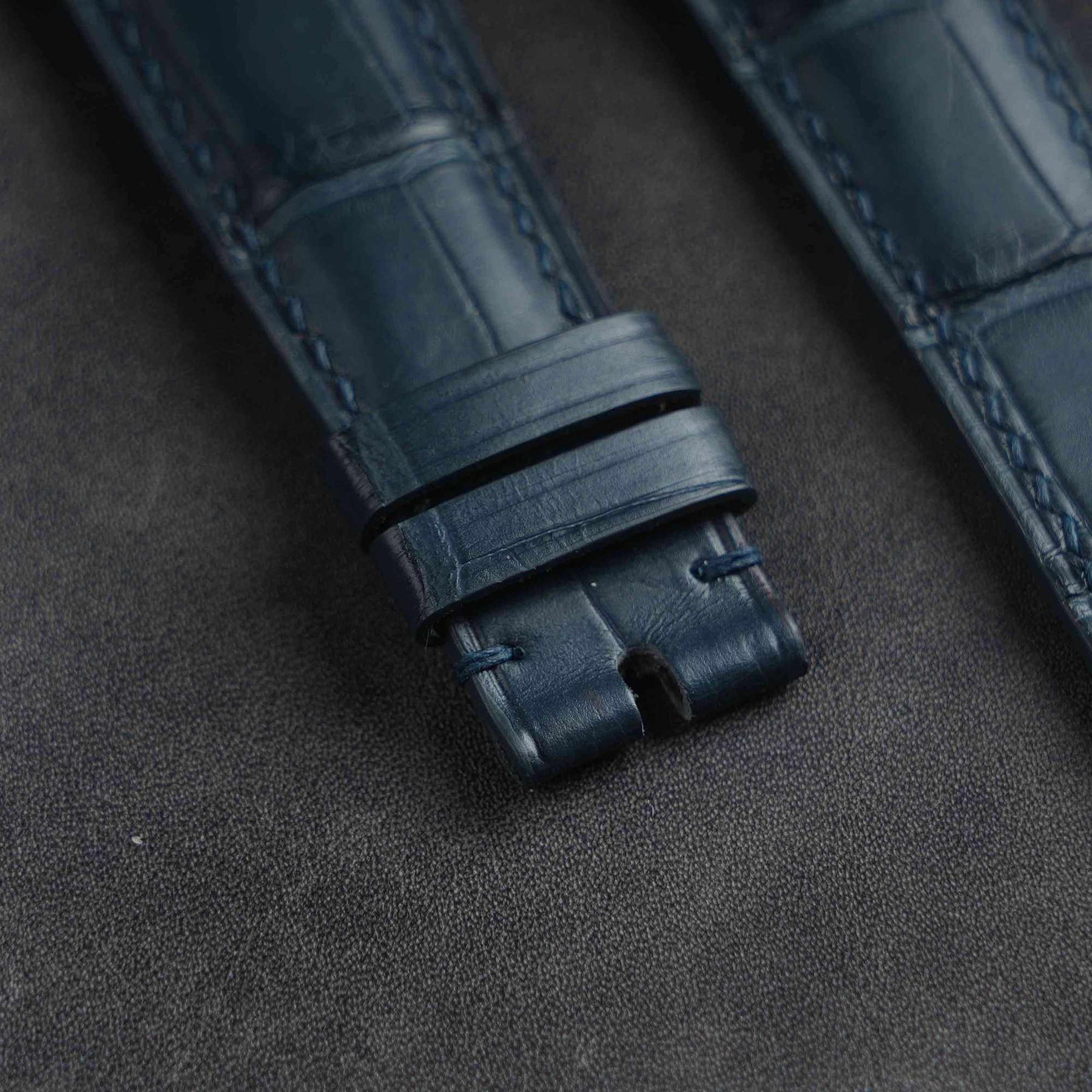 【Mississippi Alligator】Matte Slate Blue Belly Prestige Strap - AB056