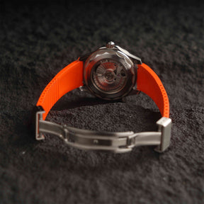 【GRID-FKM】Orange DAI-EL™ Checkered CTS Rubber Strap
