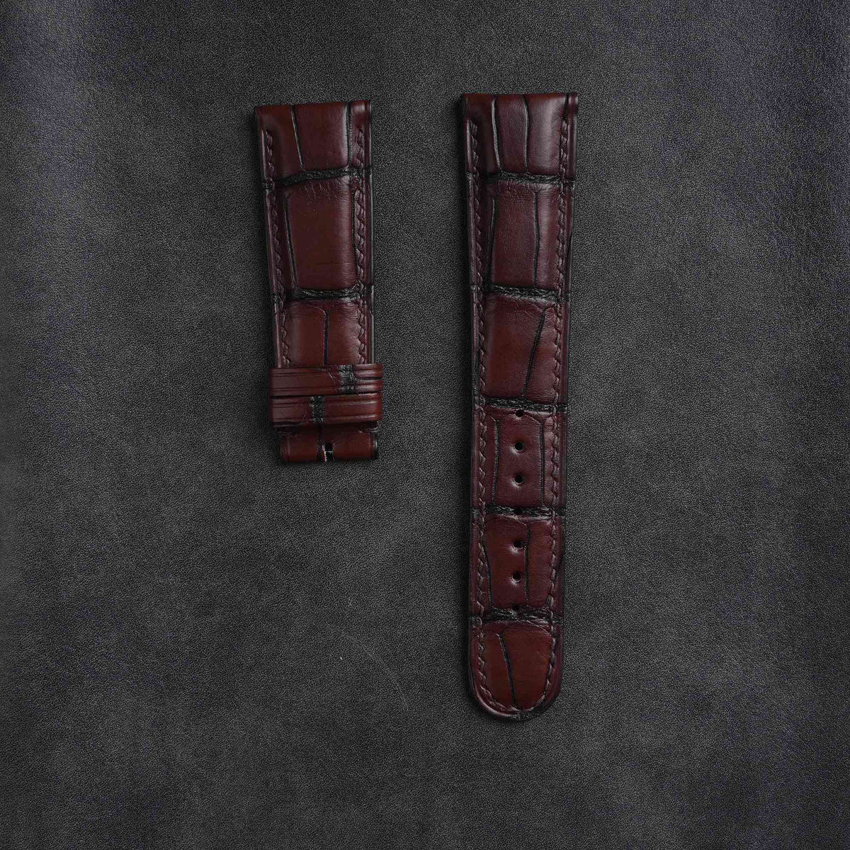【Mississippi Alligator】Coffee Belly Prestige Watch Strap - AB041
