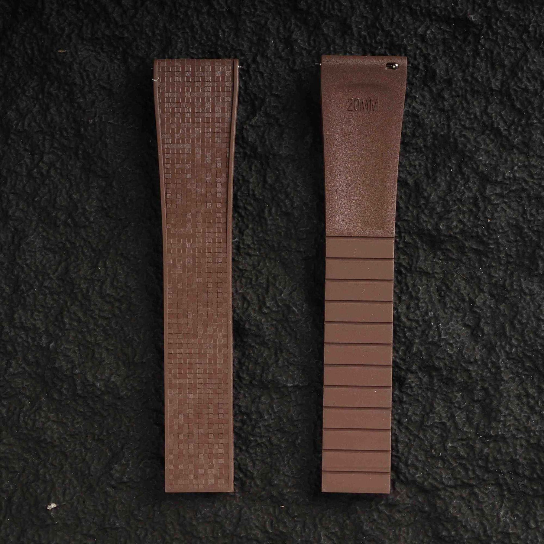 【GRID-FKM】Coffee DAI-EL™ Checkered CTS Rubber Strap