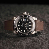 【GRID-FKM】Coffee DAI-EL™ Checkered CTS Rubber Strap