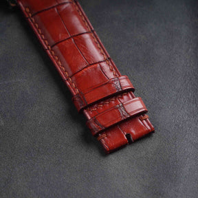 【Mississippi Alligator】Red Wine Belly Prestige Strap - AB052