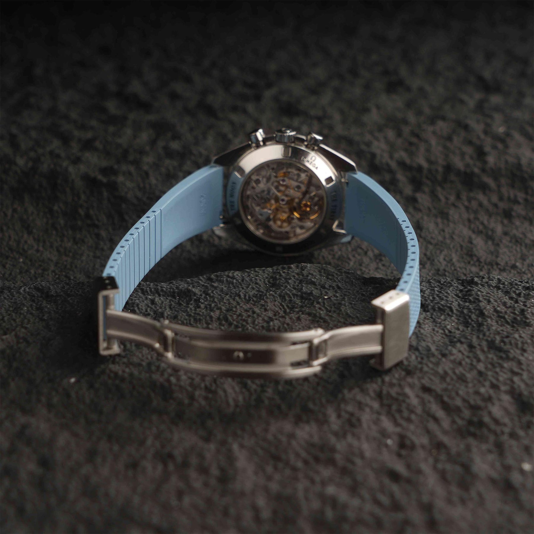 【GRID-FKM】Ice Blue DAI-EL™ Checkered CTS Rubber Strap
