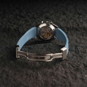 【GRID-FKM】Ice Blue DAI-EL™ Checkered CTS Rubber Strap