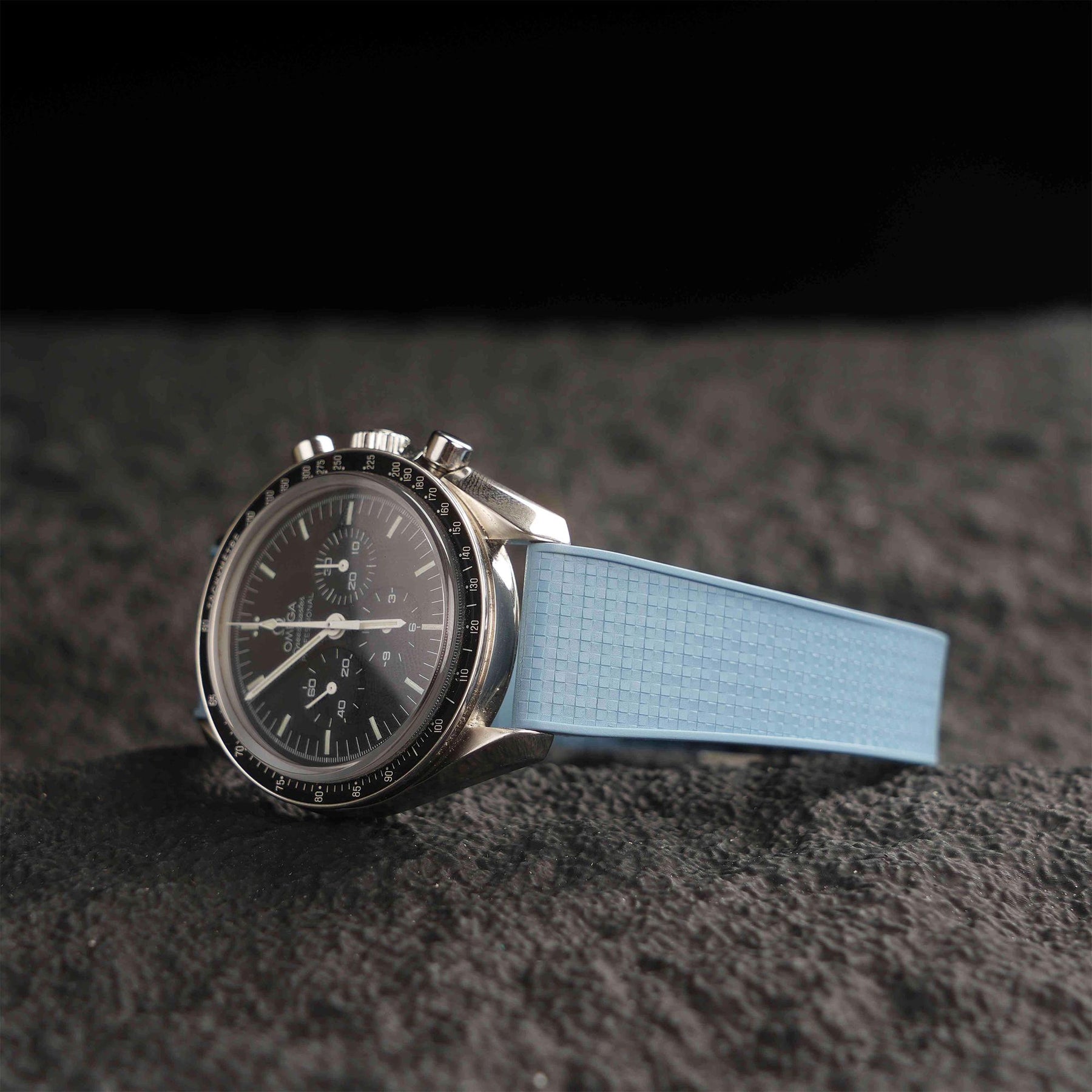 【GRID-FKM】Ice Blue DAI-EL™ Checkered CTS Rubber Strap