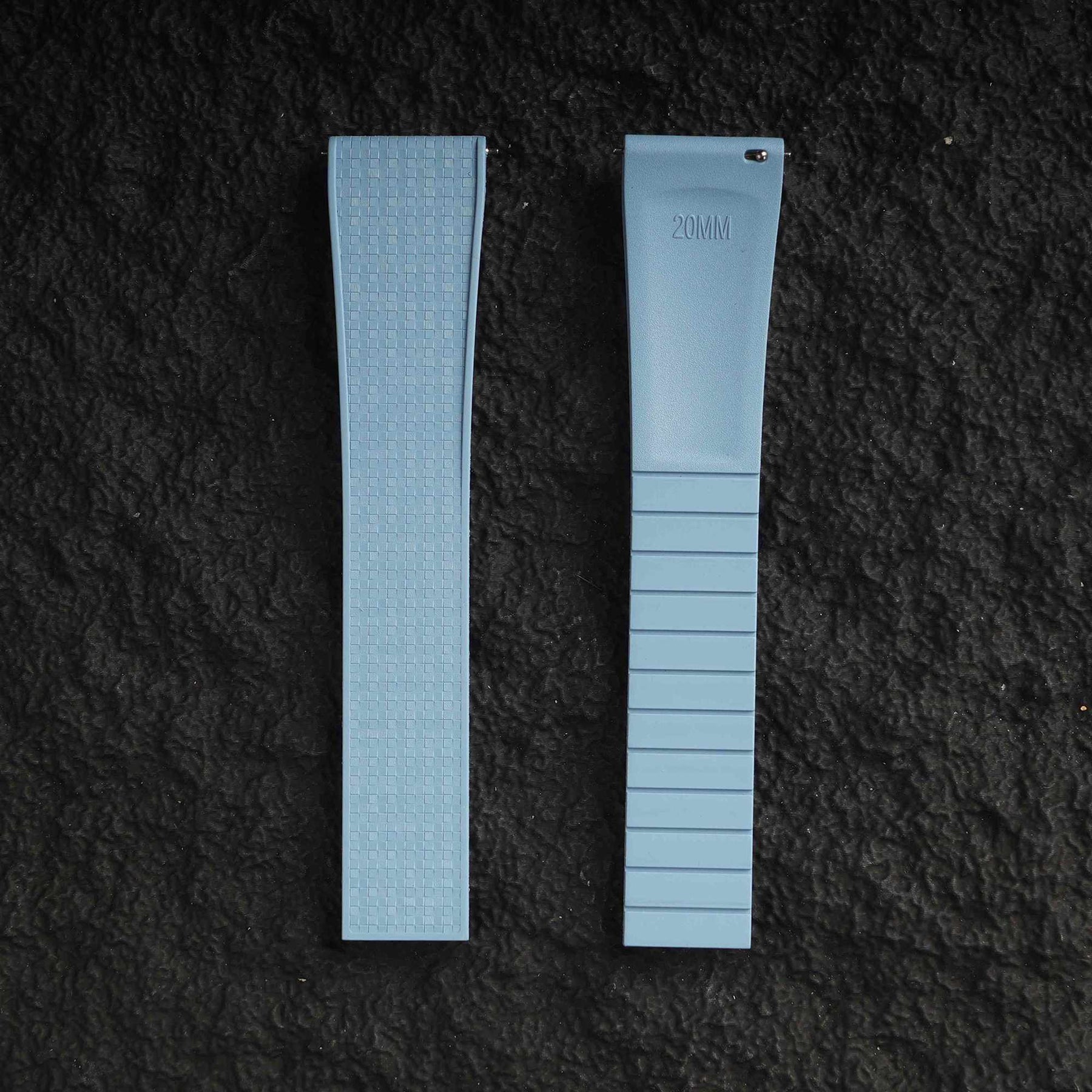 【GRID-FKM】Ice Blue DAI-EL™ Checkered CTS Rubber Strap