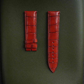 【Mississippi Alligator】Red Wine Belly Prestige Strap - AB052