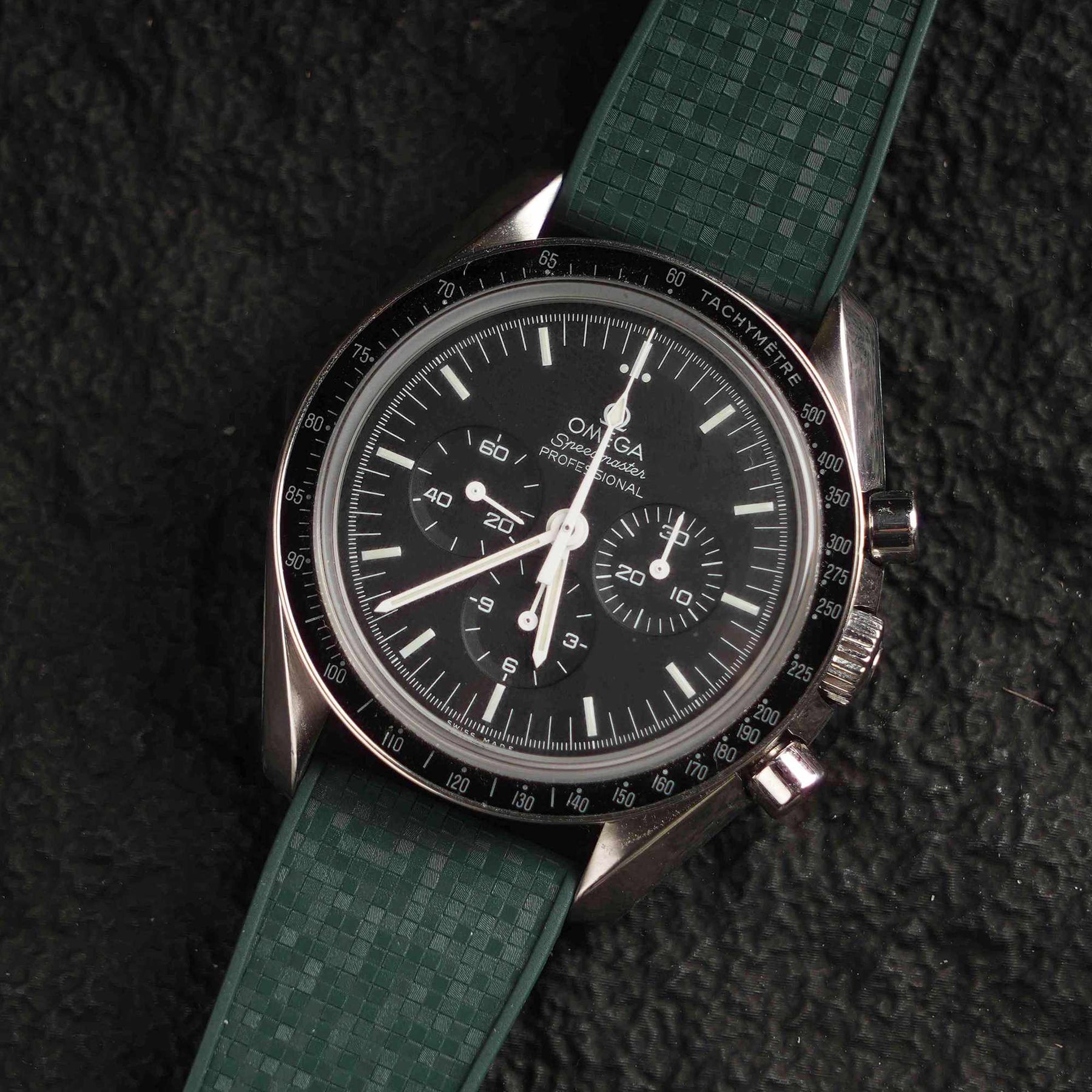 【GRID-FKM】Amry Green DAI-EL™ Checkered CTS Rubber Strap