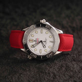 【SAILCLOTH-FKM】Red DAI-EL™ Curved-end CTS Rubber Strap
