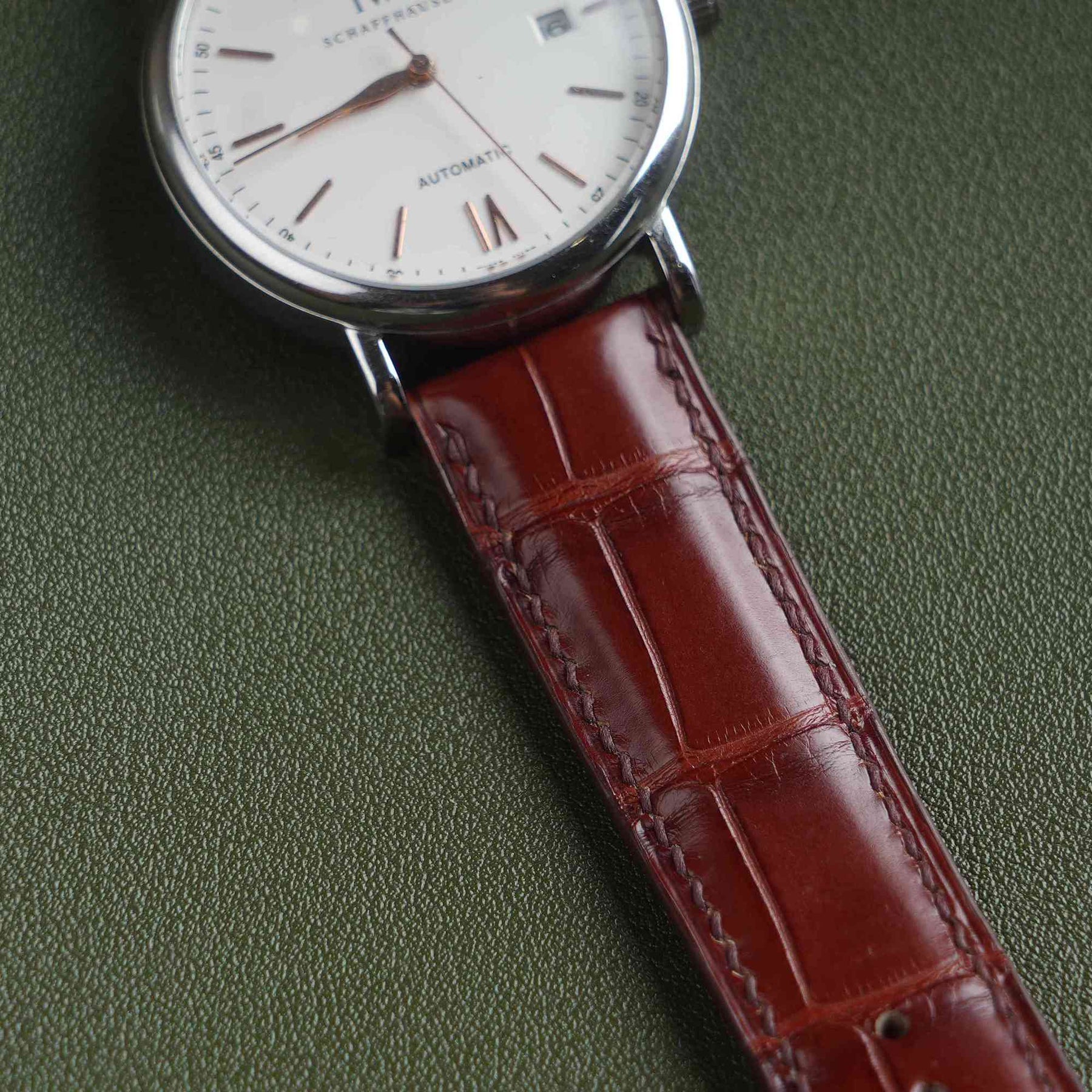 【Mississippi Alligator】Matte Reddish Brown Belly Prestige Strap - AB004