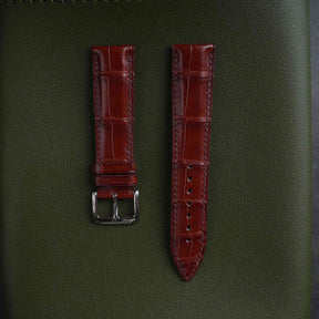 【Mississippi Alligator】Matte Reddish Brown Belly Prestige Strap - AB004