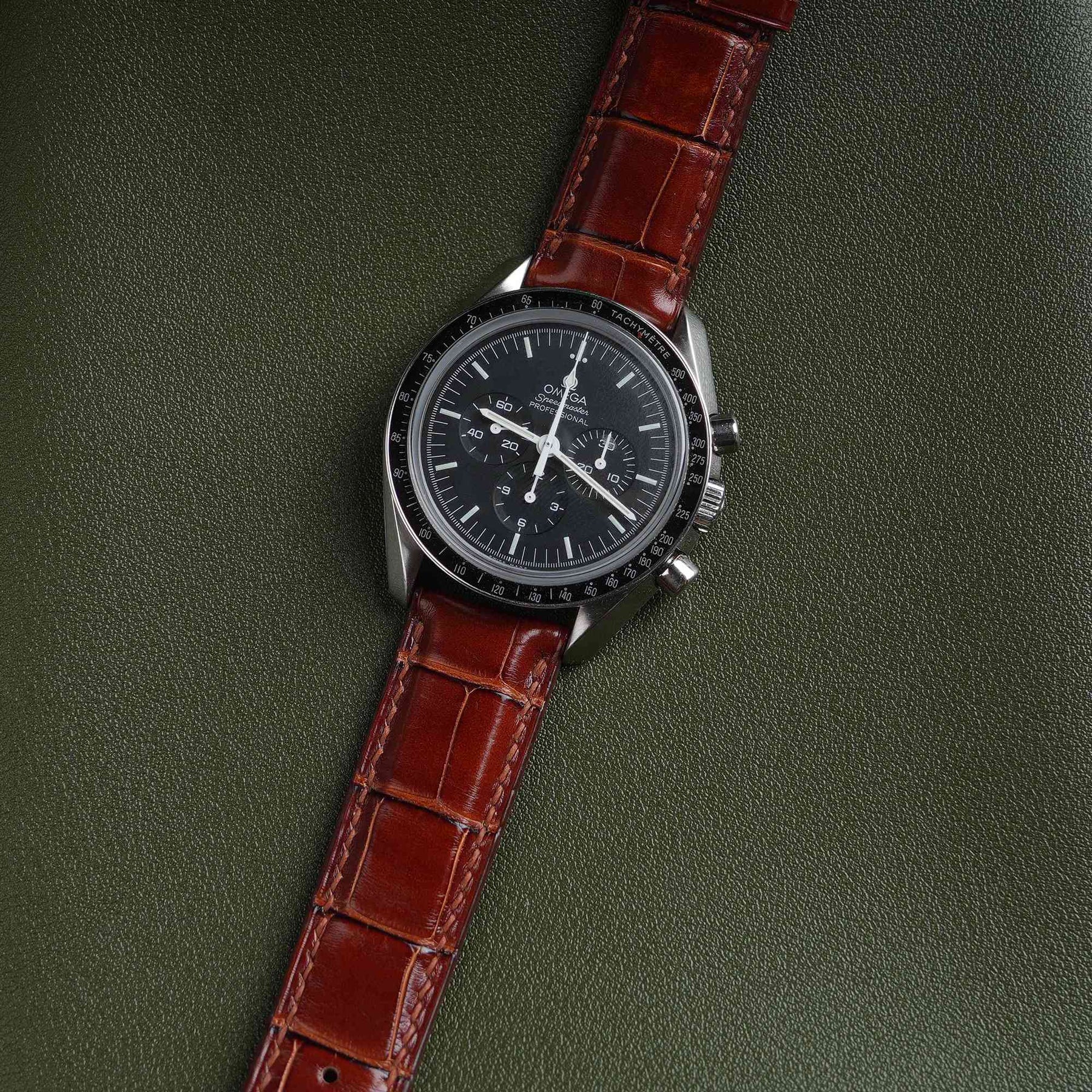 【Mississippi Alligator】Matte Reddish Brown Belly Prestige Strap - AB004
