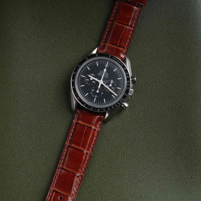 【Mississippi Alligator】Matte Reddish Brown Belly Prestige Strap - AB004