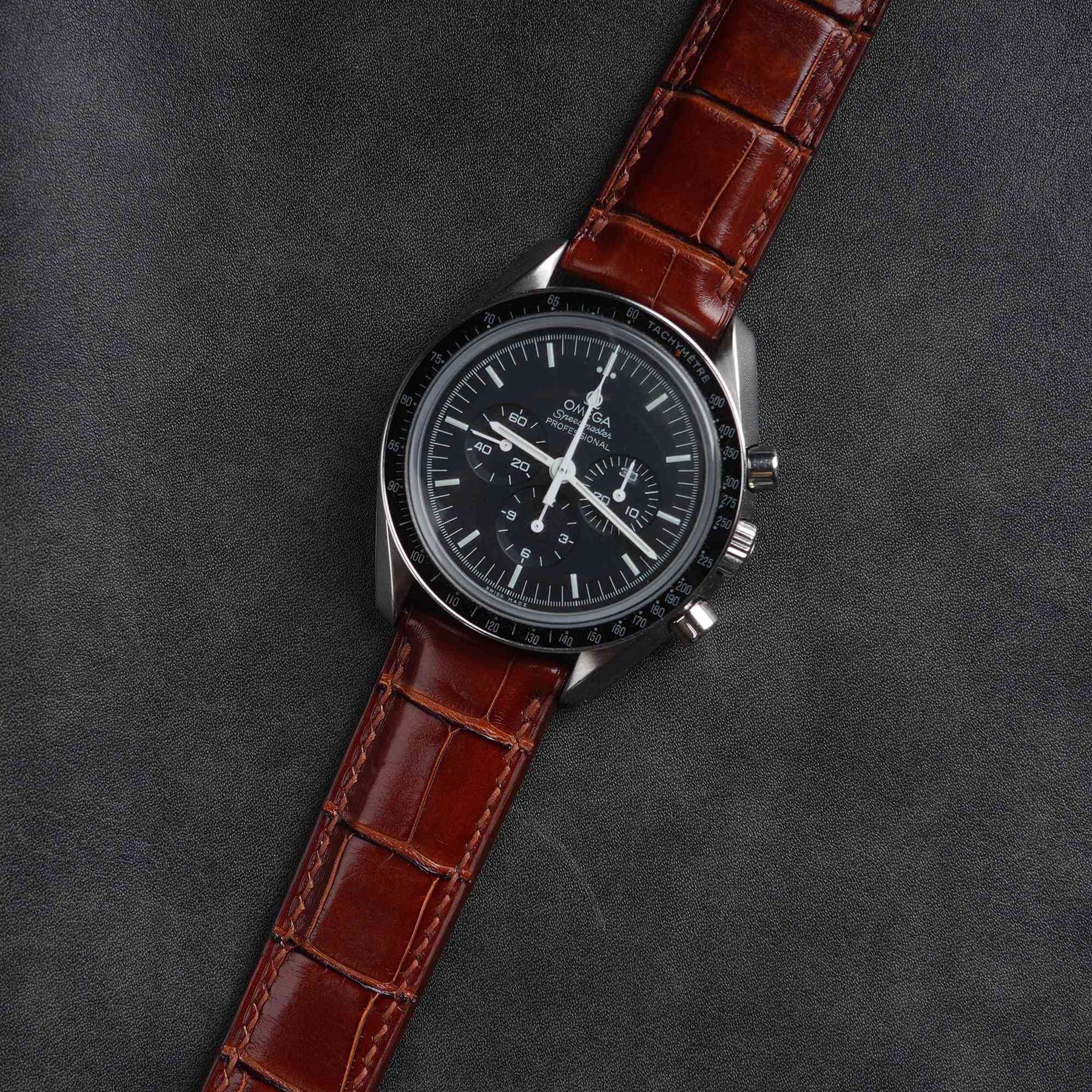【Mississippi Alligator】Matte Reddish Brown Belly Prestige Strap - AB004