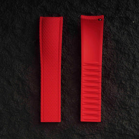 【SAILCLOTH-FKM】Red DAI-EL™ Curved-end CTS Rubber Strap