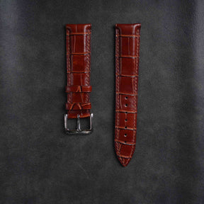 【Mississippi Alligator】Matte Reddish Brown Belly Prestige Strap - AB004